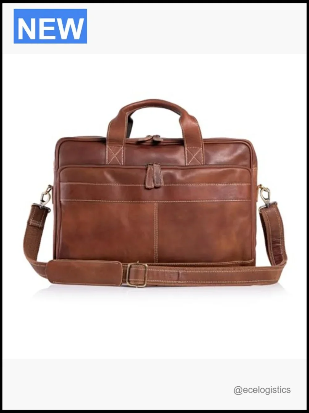 Leather Laptop Messenger Bag 16 inch Briefcase Satchel Trolley Compatible